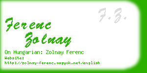 ferenc zolnay business card
